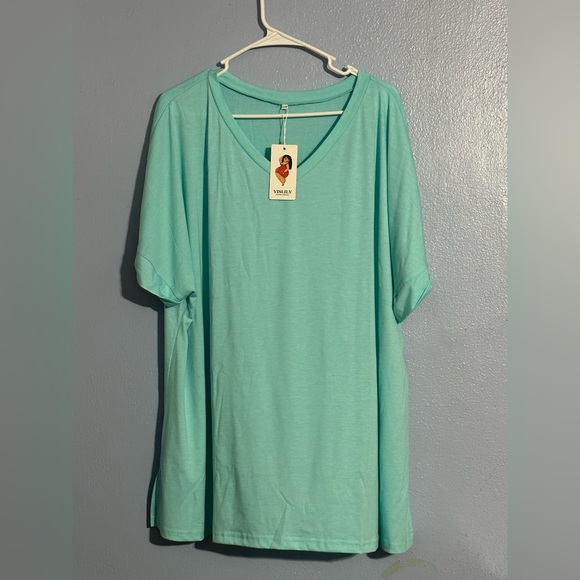 Plus Size Tunic Summer casual top v neck - Picture 1 of 4